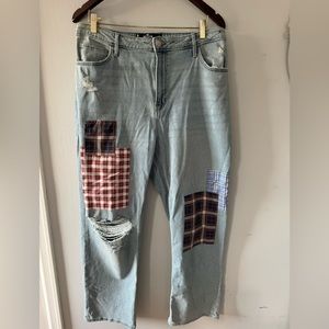 Hollister patch work jeans